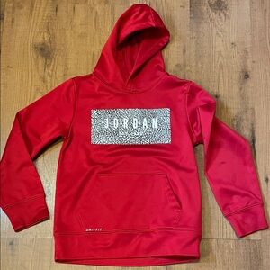 Jordan Kids Red Hoodie with Graphic Print